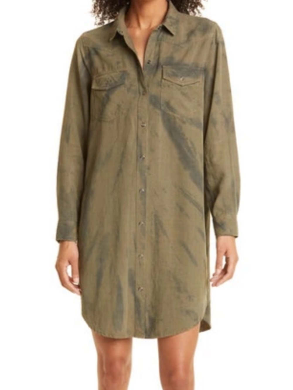 RAILS Sandra Long Sleeve Tie Dye Shirtdress In Tie Dye Size XL $198 MSRp